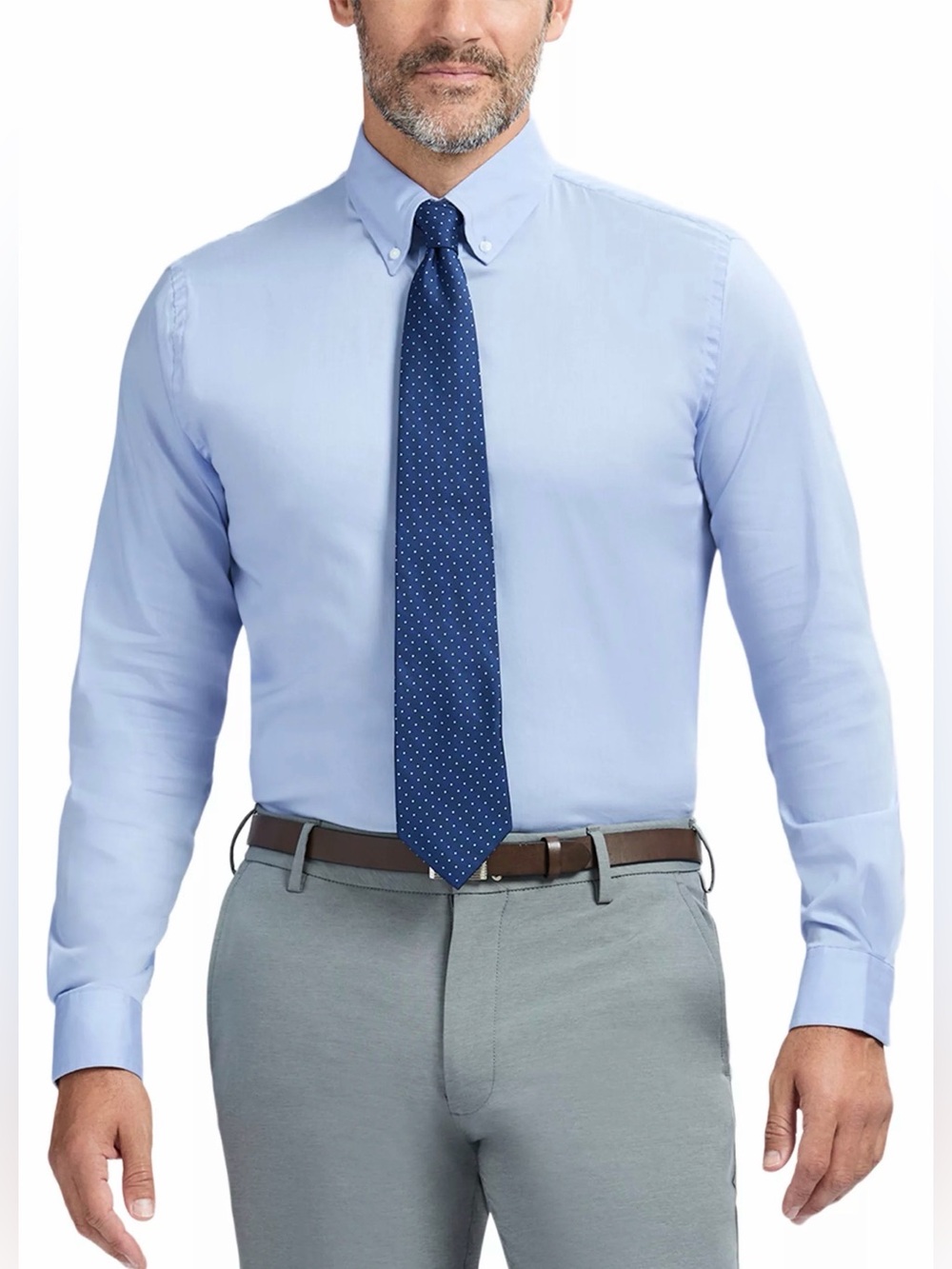 IZOD Advantage Performance Cool FX Slim Fit Shirt L 16-16.5 32/33 NWT Sky Blue